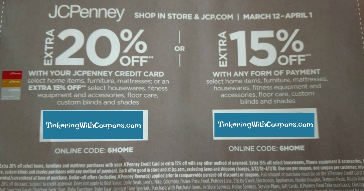 Jcpenney Home Coupon Tinkering With Coupons More